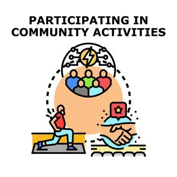Participating in community activities vector concept illustration Stock Illustration