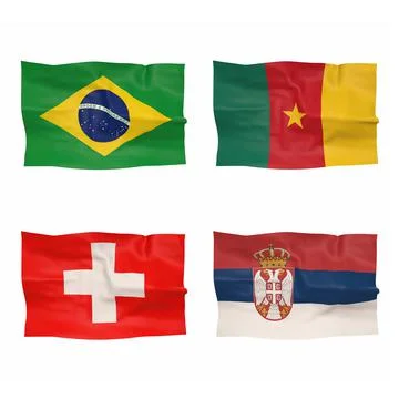 Participating countries of Group G of the 2022 FIFA World Cup 3d-rendering イラスト素材