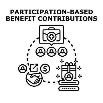 Participation based benefit contributions concept vector icon Stock Illustration