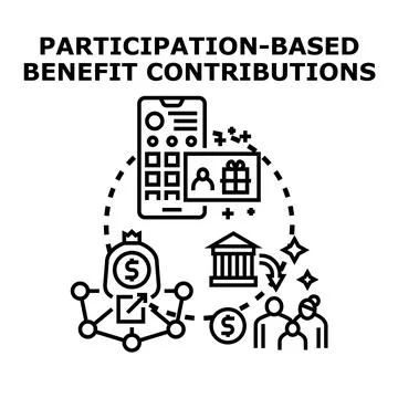 Participation based benefit contributions concept illustration 스톡 일러스트