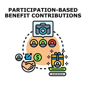 Participation based benefit contributions concept vector icon Stock Illustration