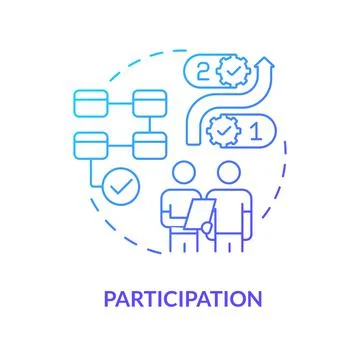 Participation blue gradient concept icon Stockillustratie