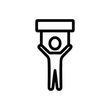 Participation in the rally icon vector. Isolated contour symbol illustration Illustrazione stock