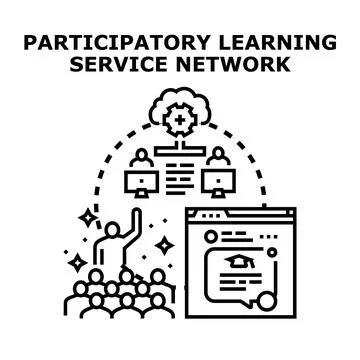 Participatory learning service network concept illustration Stock Illustration