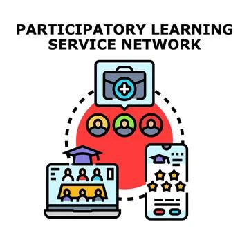 Participatory learning service network concept illustration Stock Illustration