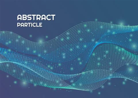 Particle abstract background line flow complex design with light shine Stock Illustration