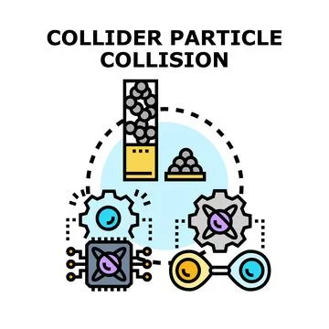 Particle accelerating collision experiment detecting physics data イラスト素材