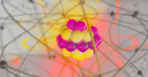 Particle accelerator concept with quantum representation of particles Stock Illustration