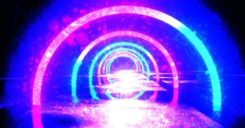 Particle accelerator concept with quantum representation of particles Stock Illustration