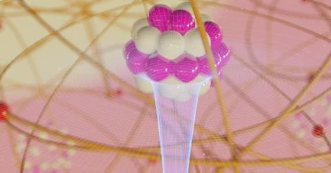 Particle accelerator concept with quantum representation of particles Stock Illustration