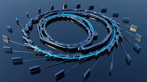 Particle accelerator Stock Illustration