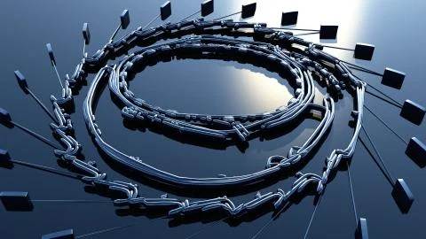 Particle accelerator Stock Illustration