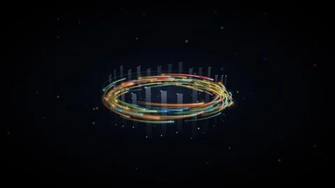 Particle Accelerator Light Loop - Circular Energy Ring Data Backdrop Stock-Footage 341870268