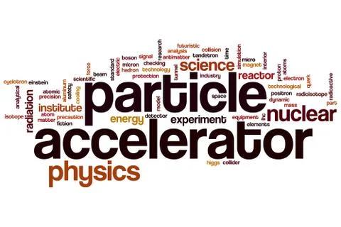 Particle accelerator word cloud Stock Illustration
