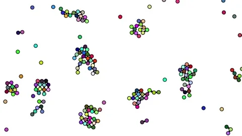 Particle and molecule simulation in 2D made with Javascript Stock Footage 171684398