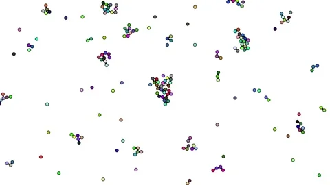 Particle and molecule simulation in 2D made with Javascript Stock Footage 171684399