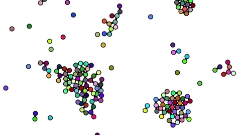 Particle and molecule simulation in 2D made with Javascript Stock Footage 171684400