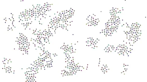 Particle and molecule simulation in 2D made with Javascript Stock Footage 171684403