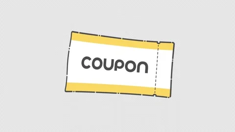 Particle animation featuring 3D coupon illustrations rotating in a loop Stock Footage 343549171