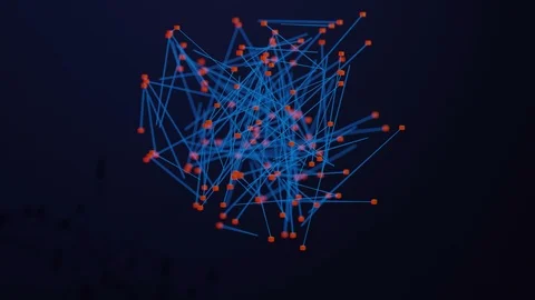 Particle Animation, Network, Connection Movement (3D Rendering) Stock Footage 121175526