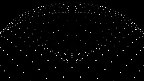 Particle Arc Wave Pulsating Grid Visualization Vídeos de archivo 332545676