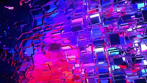 Particle Array 3d 3 Stock Footage 197066624