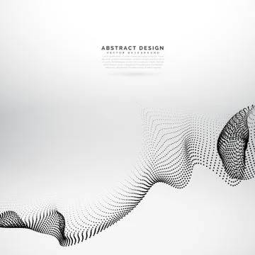 Particle array mesh vector wave style background Stock Illustration