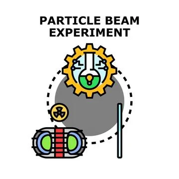 Particle beam experiment science research concept Stock Illustration