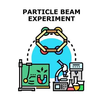 Particle beam experiment science research learning concept Stock Illustration