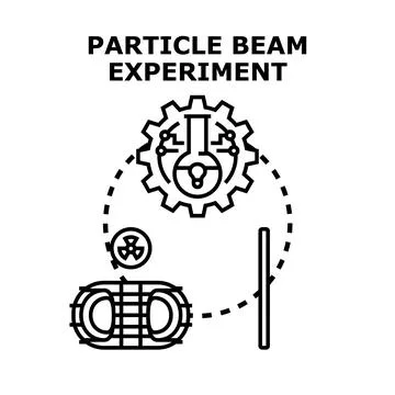 Particle beam experiment science research concept Stock Illustration