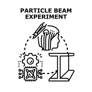 Particle beam experiment science research and development Stock Illustration