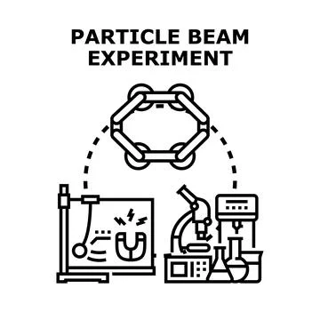 Particle beam experiment science research learning concept Stock Illustration