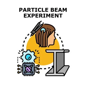 Particle beam experiment science research and development Stock Illustration