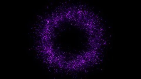 Particle Blasts And Explosions on dark background with Alpha Matte Illustration