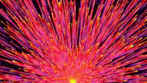 Particle Brust Animation On Outer Space. Particle Blast and astronomy concept Stock Footage 332884963