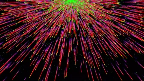 Particle Brust Animation On Outer Space. Particle Blast and astronomy concept Video stock 332884970