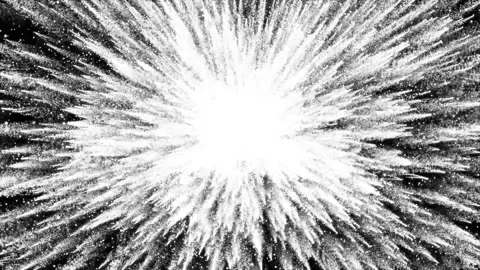 Particle Brust Animation On Outer Space. Particle Blast and astronomy concept Stock Footage 332884974
