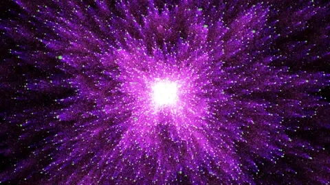 Particle Brust Animation On Outer Space. Particle Blast and astronomy concept Stock Footage 332885064
