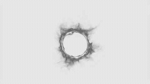 Particle burning around circle edge ring on alpha background Stock Footage 237593260