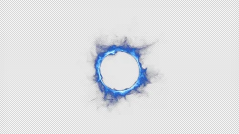 Particle burning around circle edge ring on alpha background Stock Footage 237593284