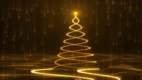 Particle Christmas tree rises around Stockbeeldmateriaal 319413381