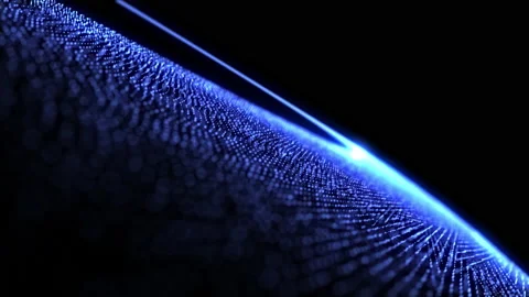 Particle Circle Tech Moving Graphic Stock Footage 134402891