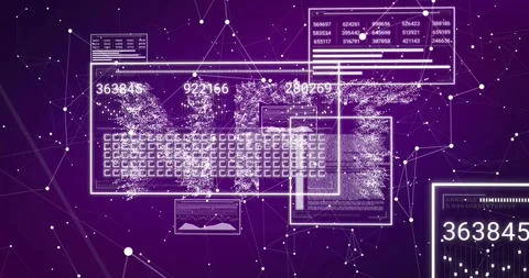 Particle cloud rising from right driving keypad grid aligning and numbers Stock Footage 329471093