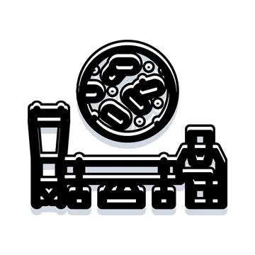 Particle collider accelerating elements icon for physics research Stock Illustration