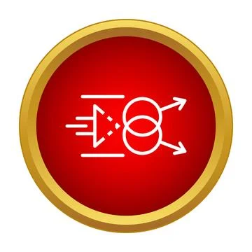 Particle collider experiment icon showing subatomic collision Stock Illustration