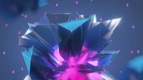 Particle connection network 3D render seamless loop animation Stock Footage 219317322