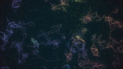 Particle Connections 1 MultiColor Stock Footage 153486367