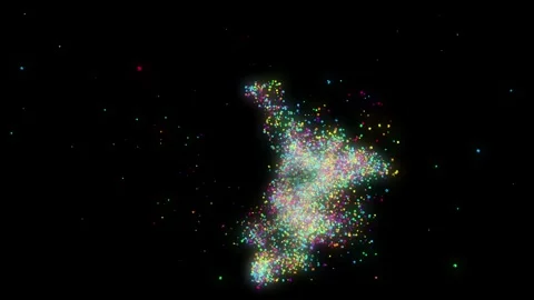 Particle dance cubes 02 스톡 동영상 341106794