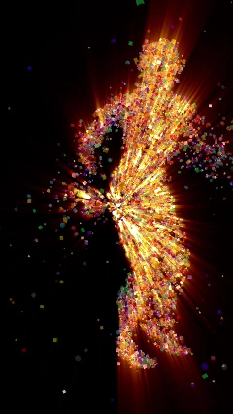 Particle dance stream vertical1 Stock-Footage 342143985