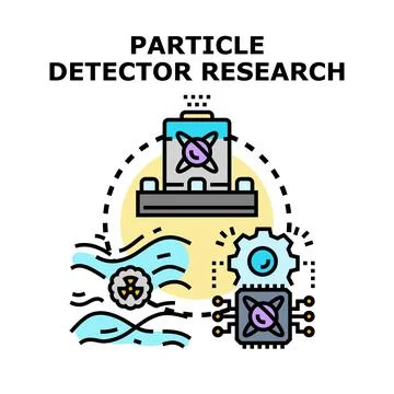 Particle detector research detecting subatomic particles studying atomic ph.. Stock Illustration